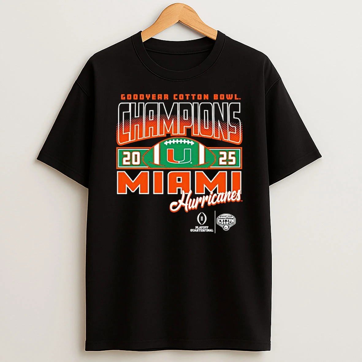 Miami Hurricanes 2025 Mens Cotton Bowl Champions T Shirt
