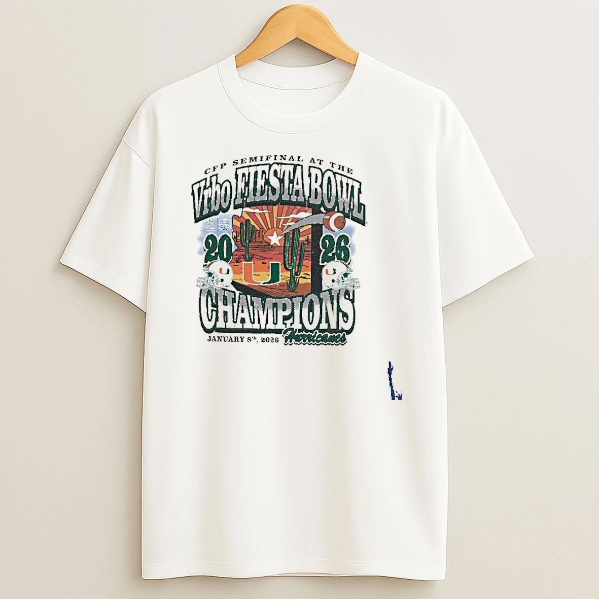 Miami Hurricanes 2025 Vrbo Fiesta Bowl Champions Desert T Shirt