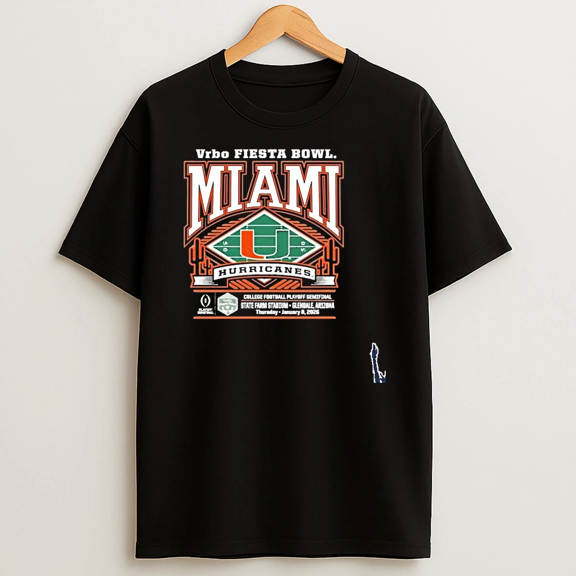 Miami Hurricanes 2026 Cfp Semifinal Vrbo Fiesta Bowl Power Frame T Shirt