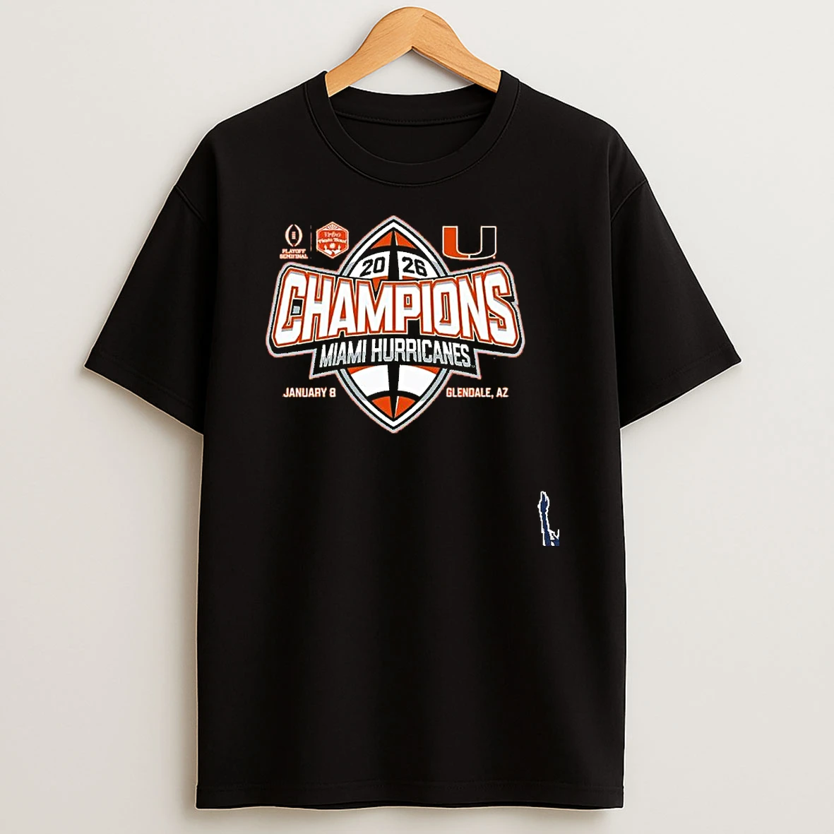 Miami Hurricanes 2026 Fiesta Bowl Champions Game January 8th T Shirt