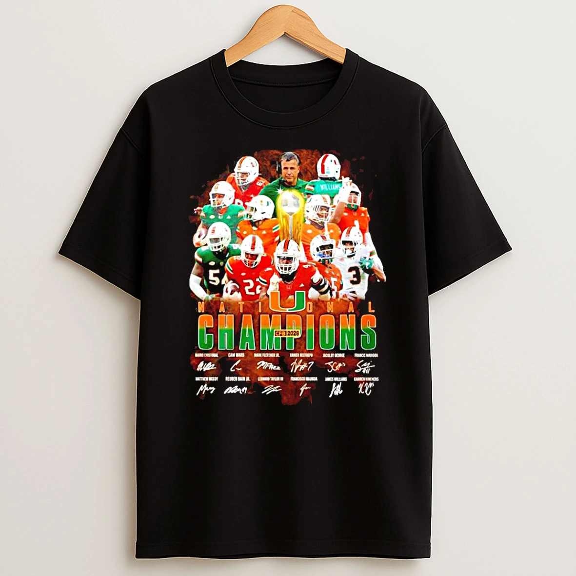 Miami Hurricanes 2026 National Champions Signature T Shirt