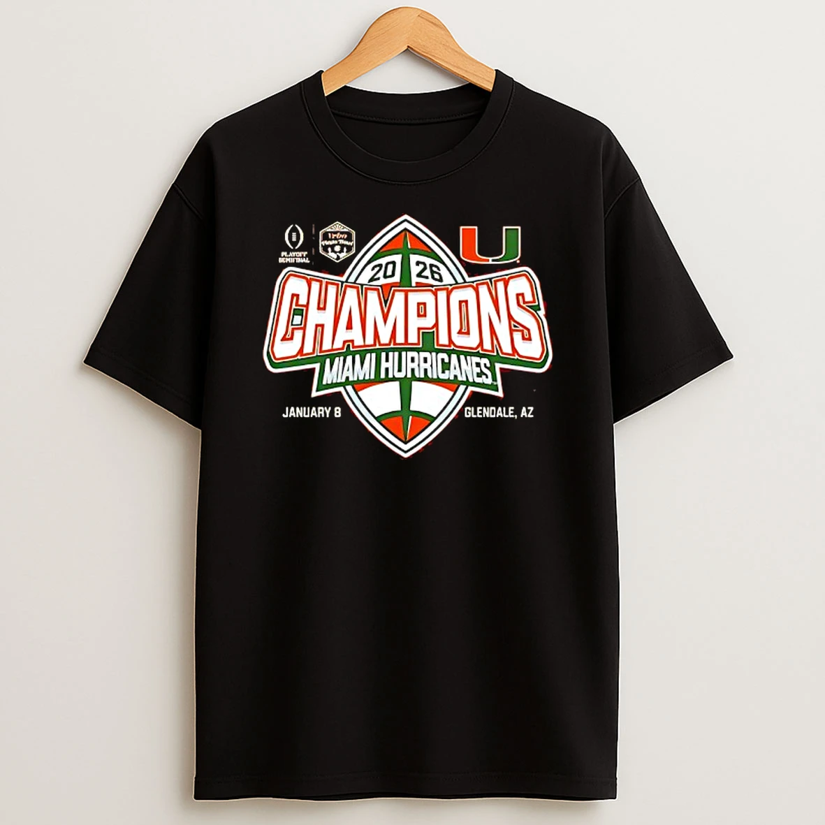 Miami Hurricanes 2026 Vrbo Fiesta Bowl Champions Game T Shirt