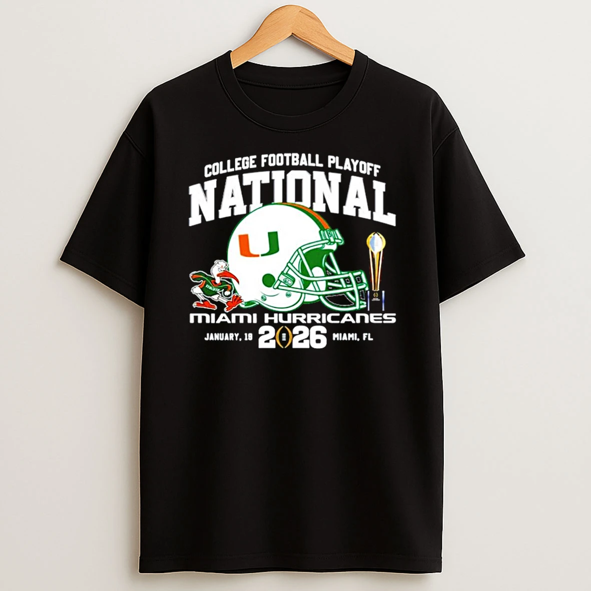 Miami Hurricanes 2026 Vrbo Fiesta Bowl Champions Go Canes Helmet T Shirt