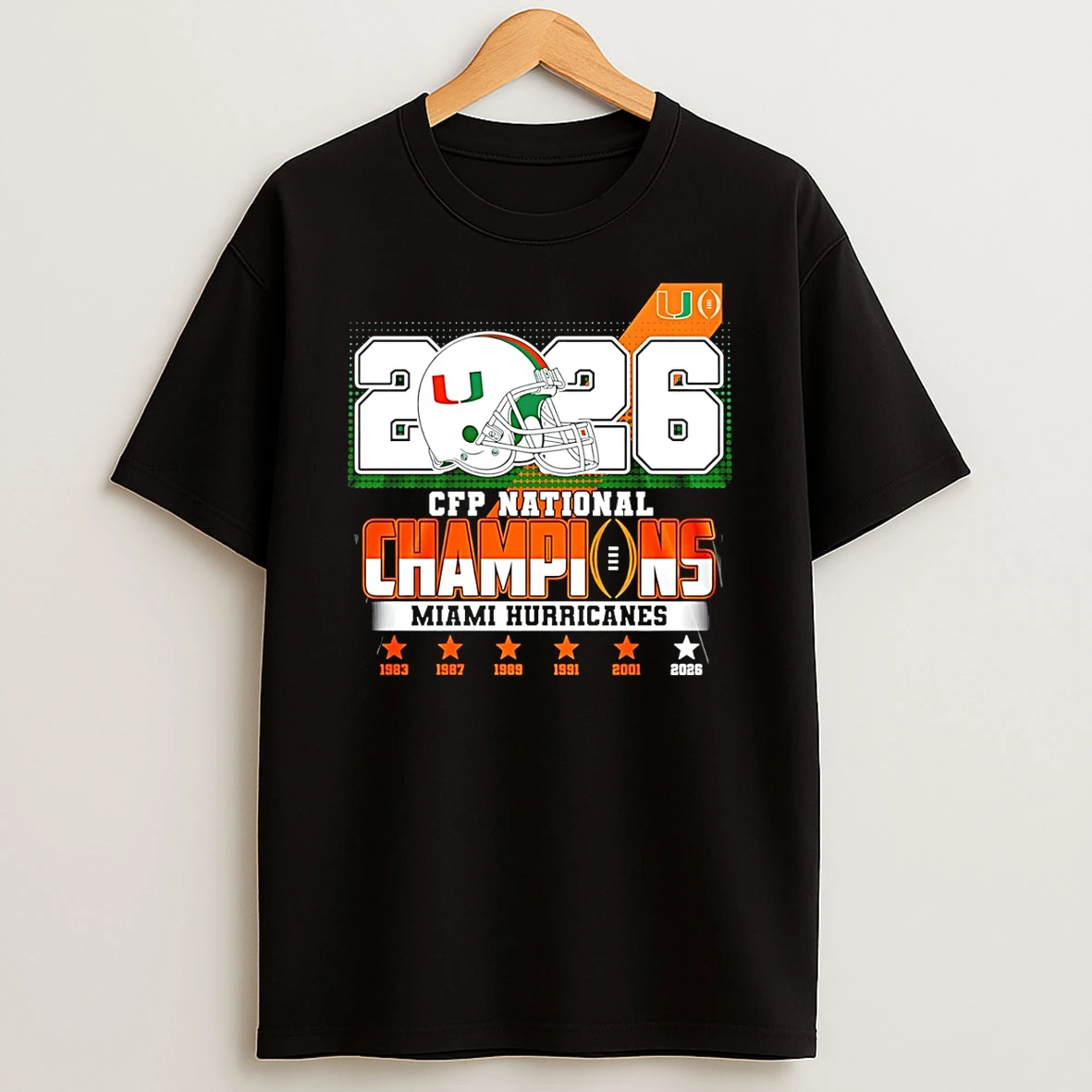 Miami Hurricanes Cfp National Champions 2026 6 Time T Shirt