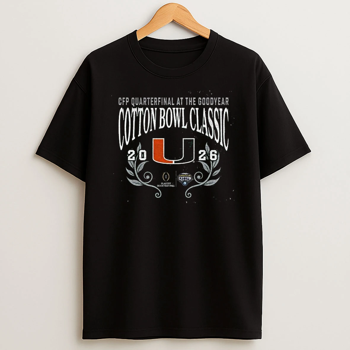 Miami Hurricanes Cfp Quarterfinal At The Goodyear Cotton Bowl Game 2026 Acid Wash T Shirt