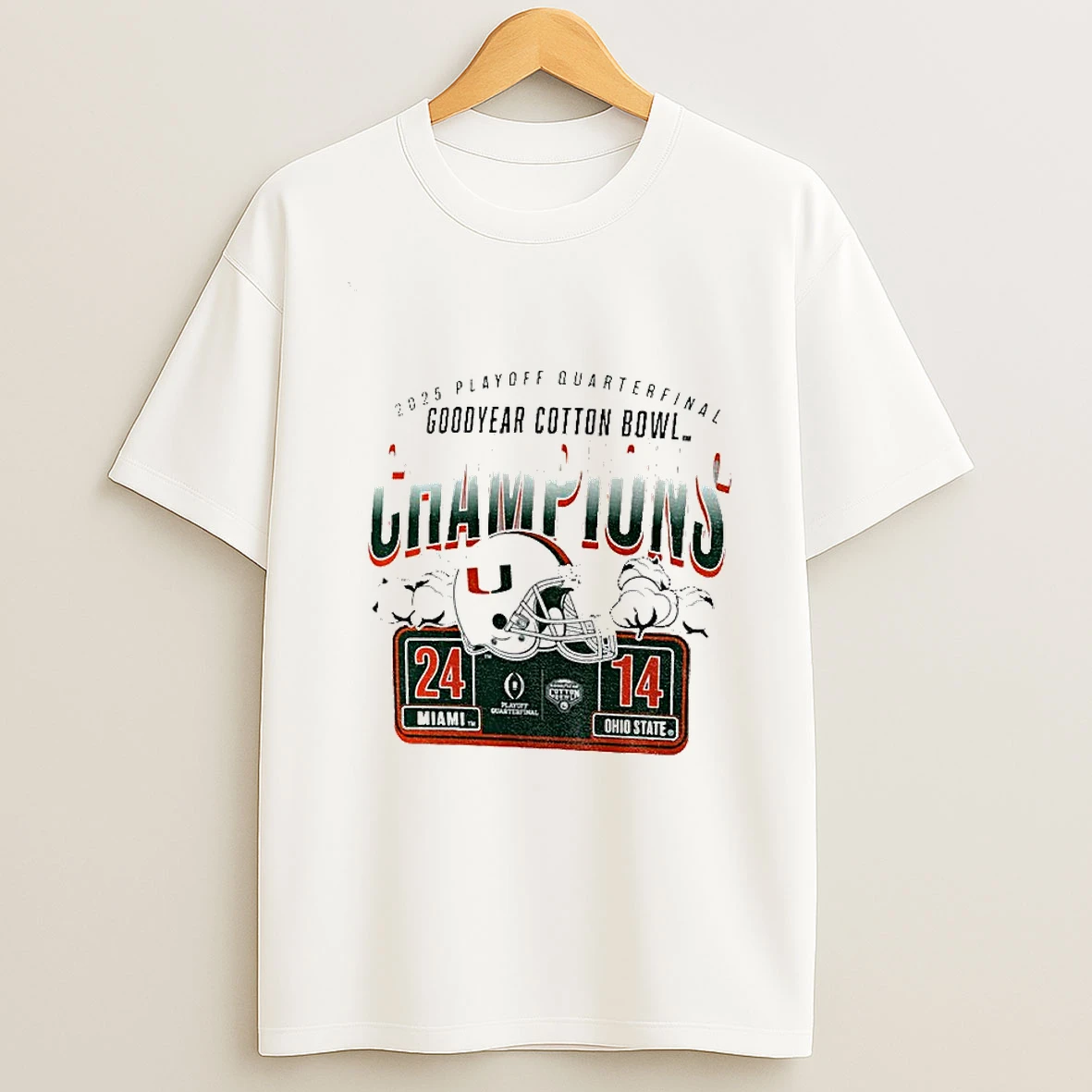 Miami Hurricanes College Football Playoff 2025 Cotton Bowl Champions Scoring T Shirt
