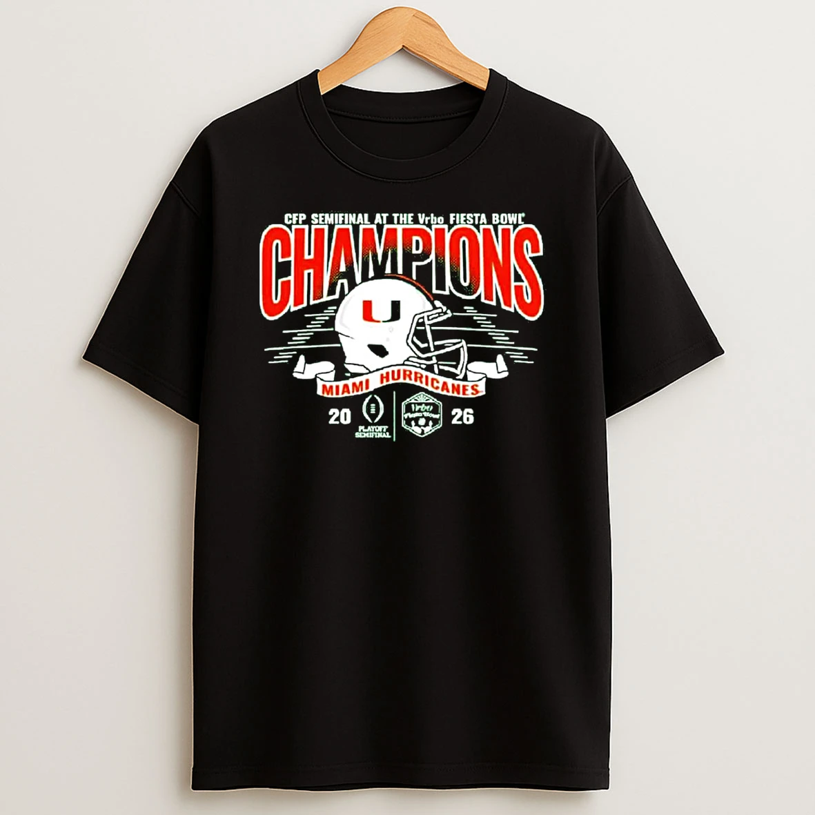 Miami Hurricanes College Football Playoff 2026 Fiesta Bowl Champions Helmet Classic T Shirt