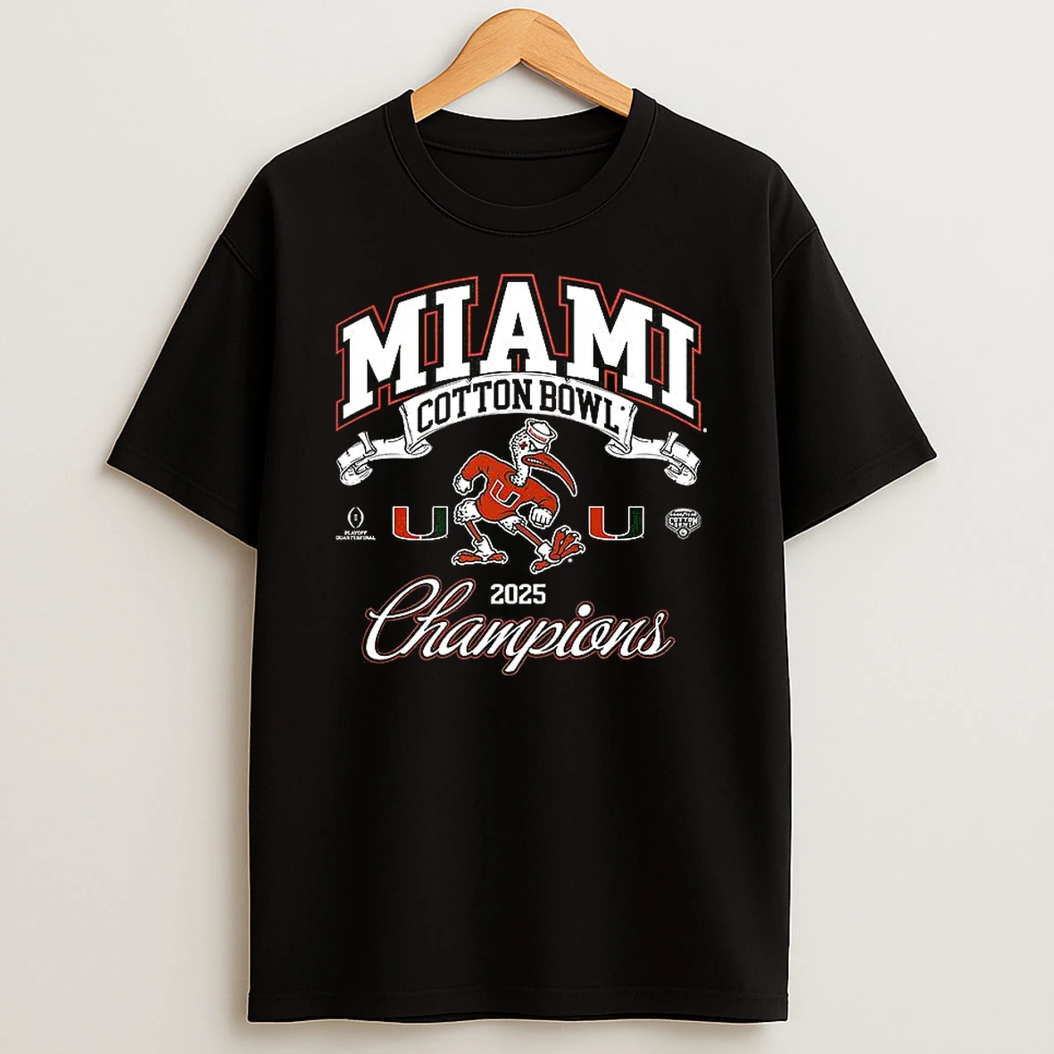Miami Hurricanes College Football Playoff Cotton Bowl Champions 2025 T Shirt