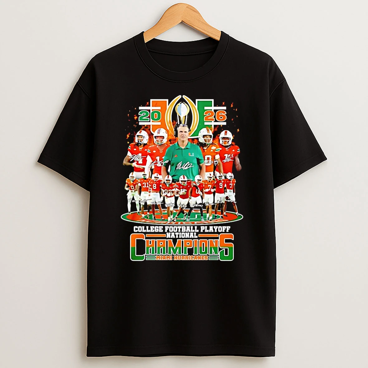 Miami Hurricanes College Football Playoff National Champions 2026 Signatures T Shirt