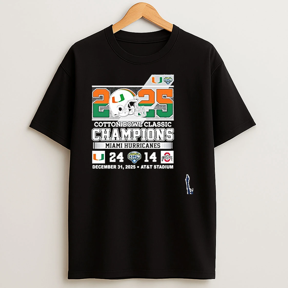 Miami Hurricanes Cotton Bowl Classic Champions 24 14 Osu T Shirt