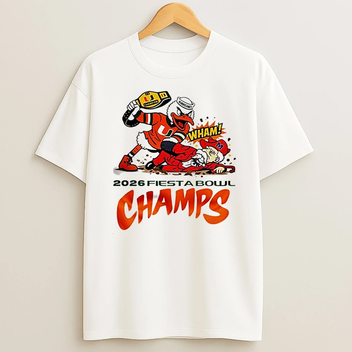 Miami Hurricanes Fiesta Bowl Champions 2026 Its All About The U Mascot T Shirt