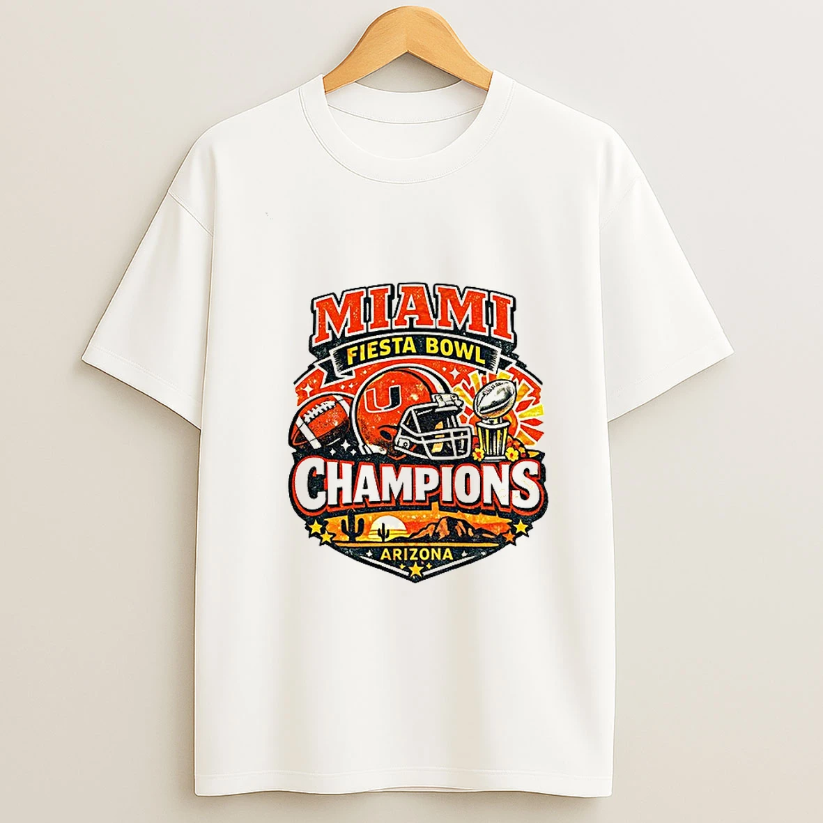 Miami Hurricanes Fiesta Bowl Champions Retro T Shirt