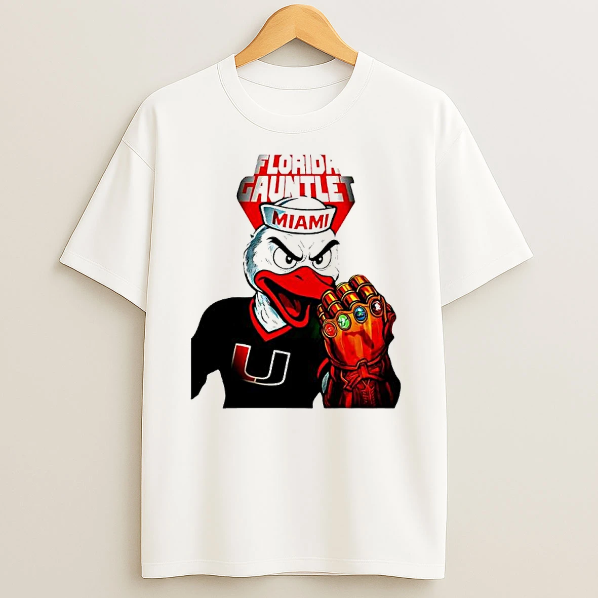 Miami Hurricanes Florida Gauntlet Mascot T Shirt