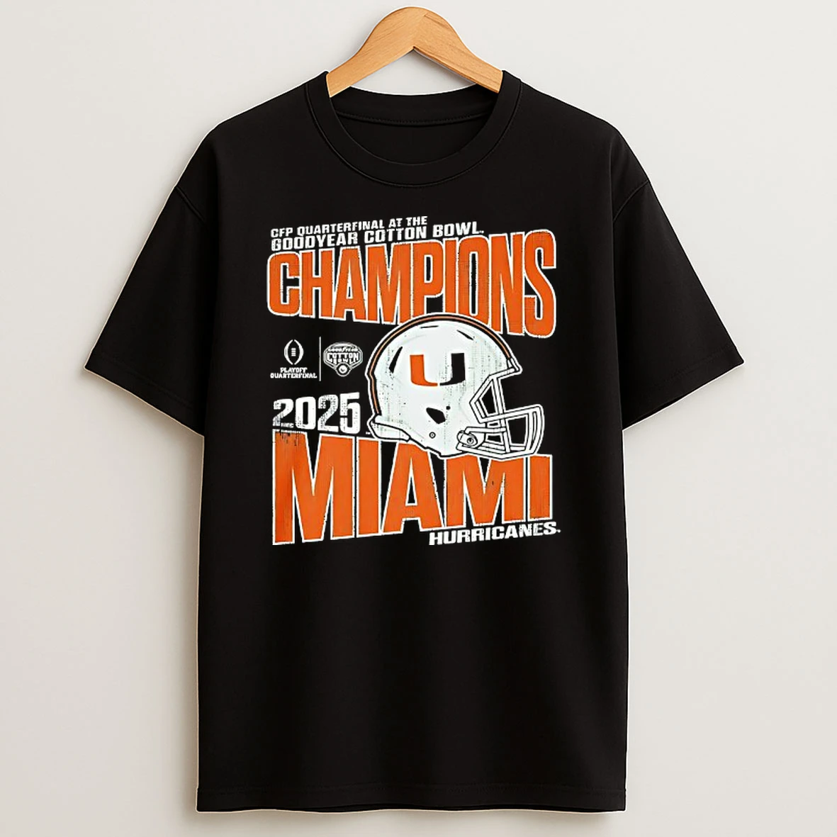 Miami Hurricanes Football Goodyear Cotton Bowl Champions 2025 Helmet T Shirt