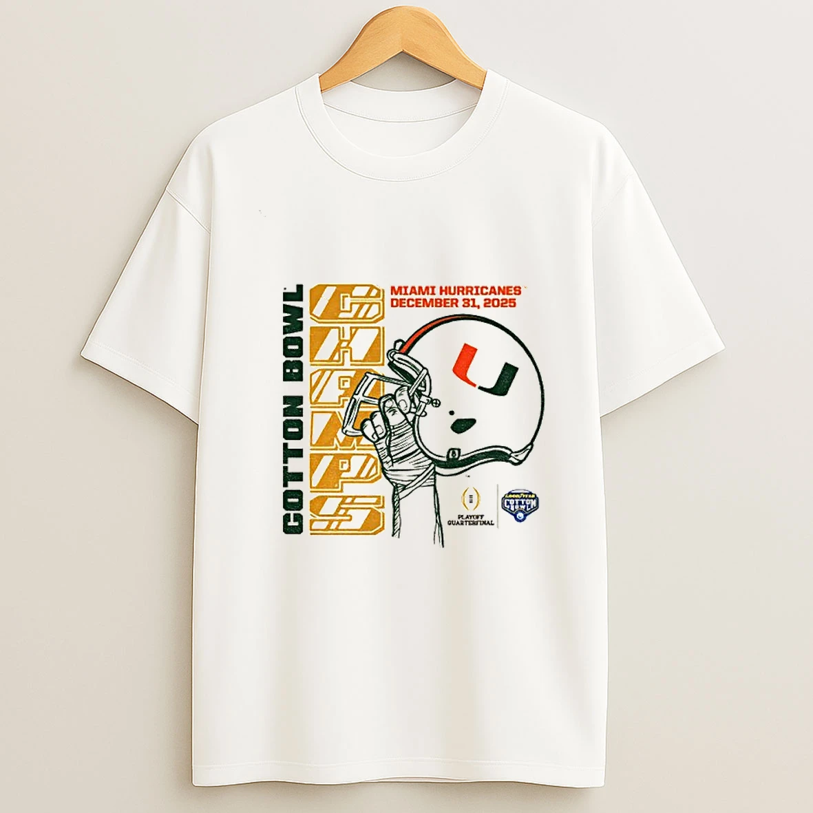 Miami Hurricanes Football Helmet Cotton Bowl Champions December 31 2025 T Shirt