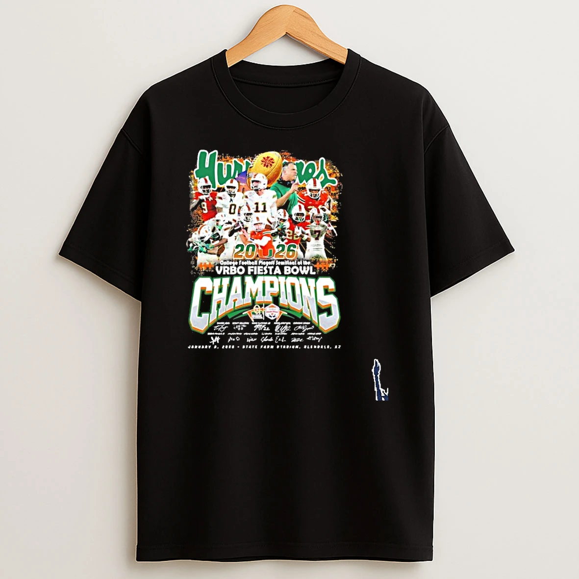 Miami Hurricanes Football Team Fiesta Bowl 2026 Champions T Shirt