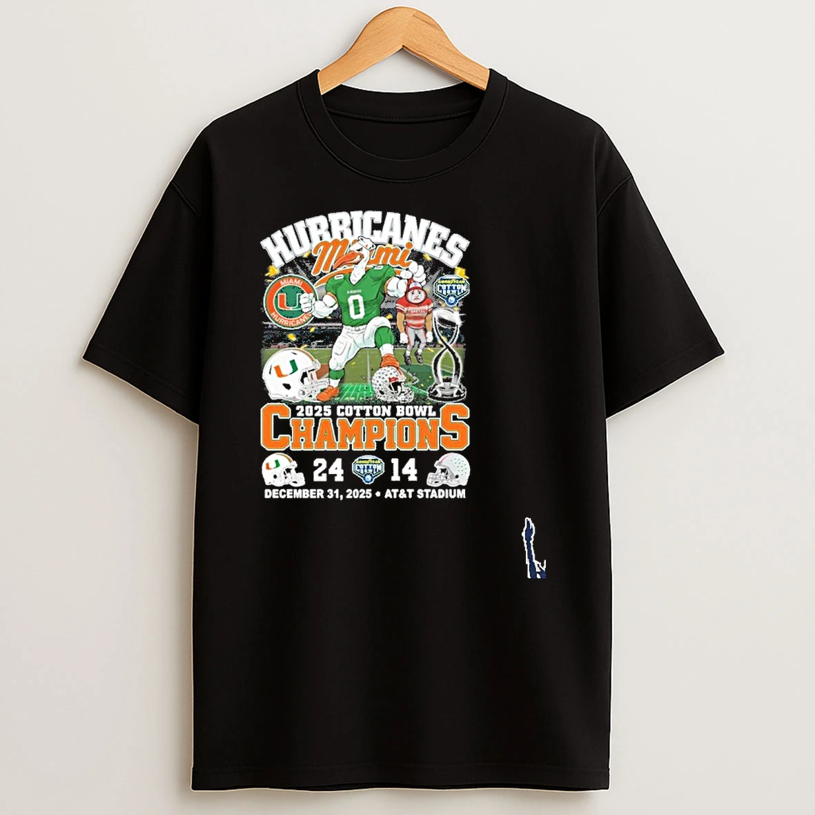Miami Hurricanes Mascot Cotton Bowl Classic Champions Score T Shirt