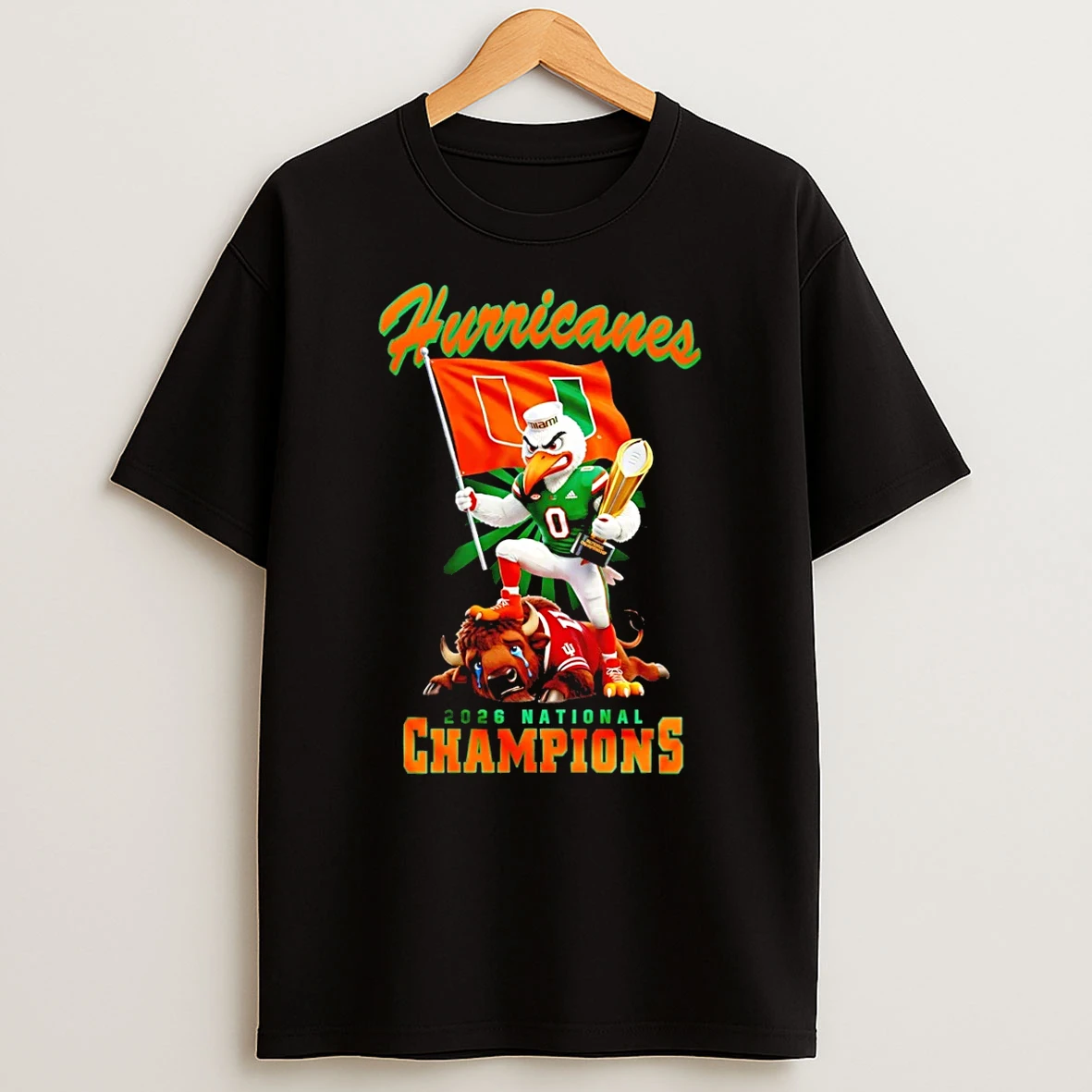 Miami Hurricanes Ncaa National Champions 2026 Mascot T Shirt