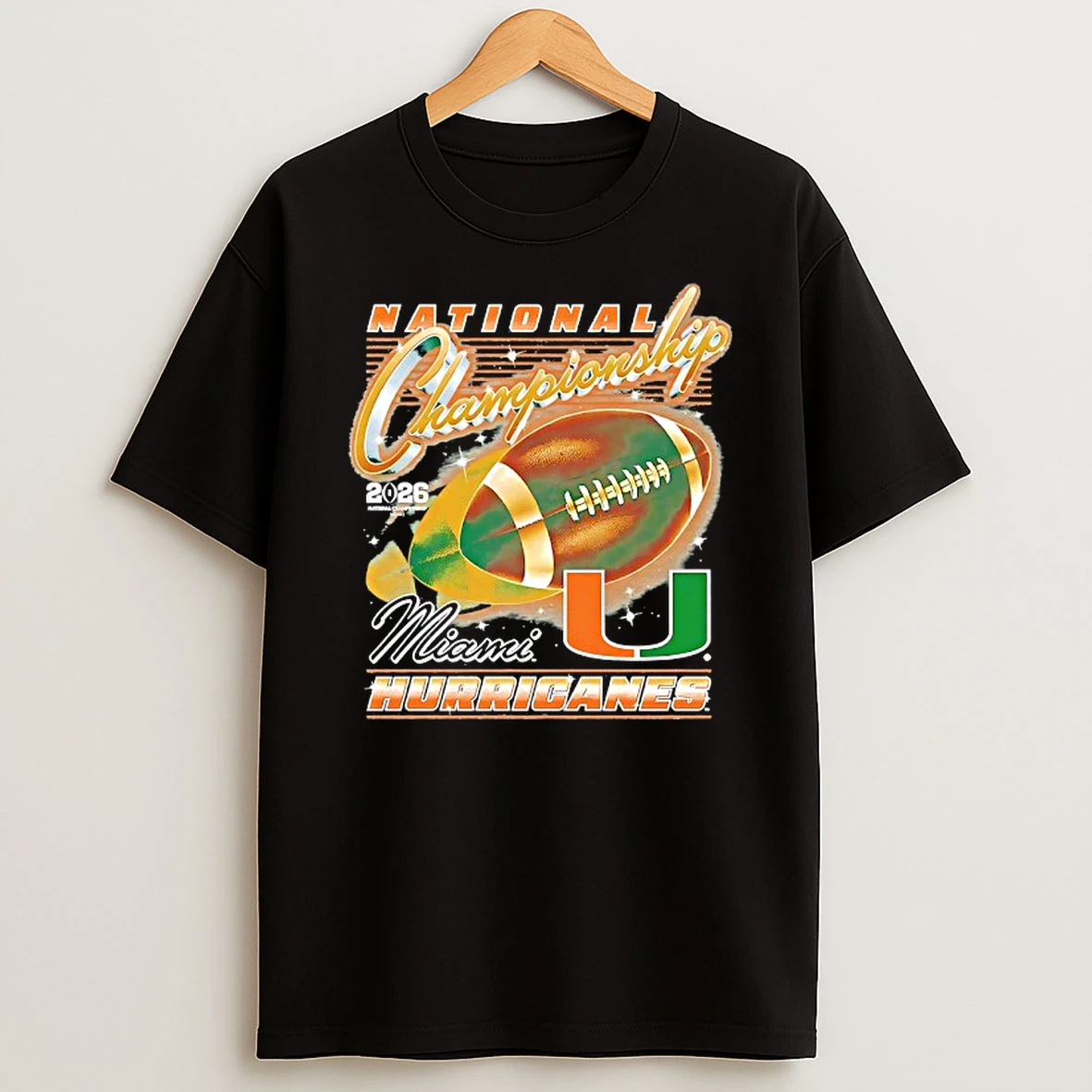 Miami Hurricanes National Championship College Football Playoff 2026 Flying Ball T Shirt