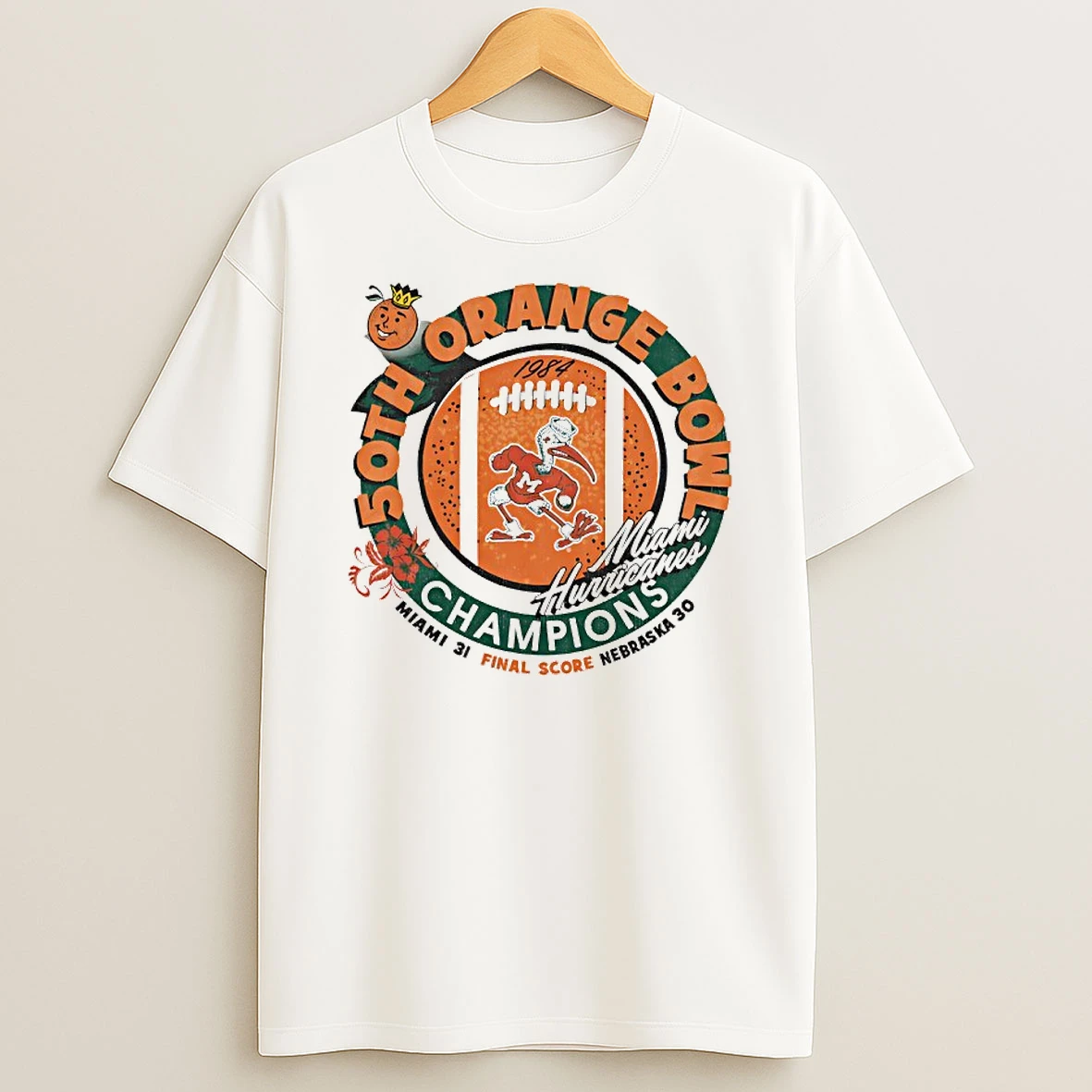 Miami Hurricanes Orange Bowl Champions 50th T Shirt
