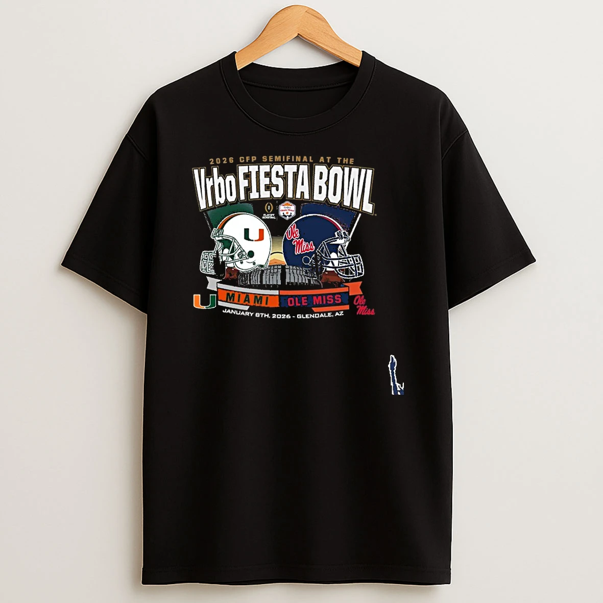 Miami Hurricanes Vs Ole Miss Rebels Vrbo Fiesta Bowl Matchup T Shirt