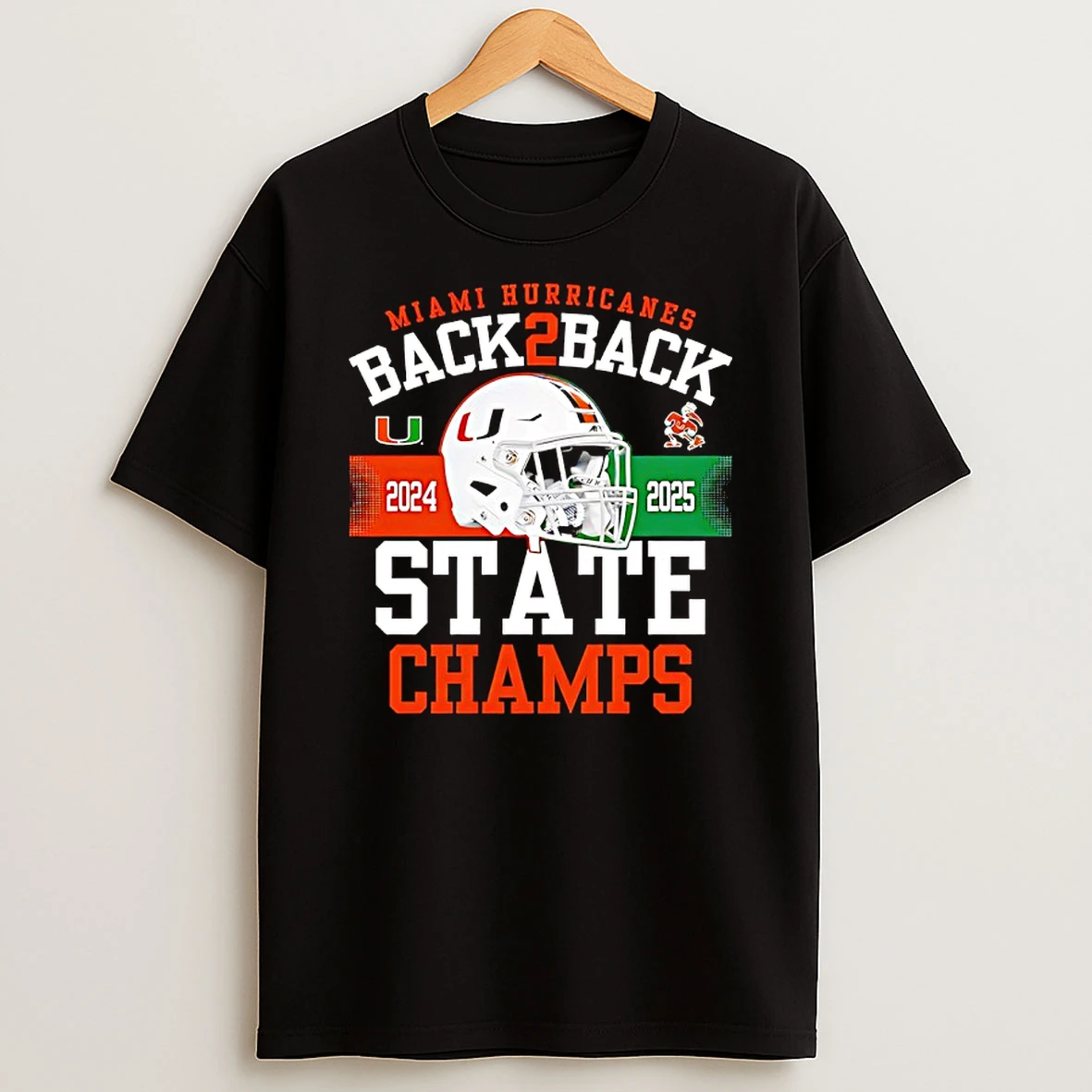 Miami Hurricanes Back 2 Back State Champs T Shirt