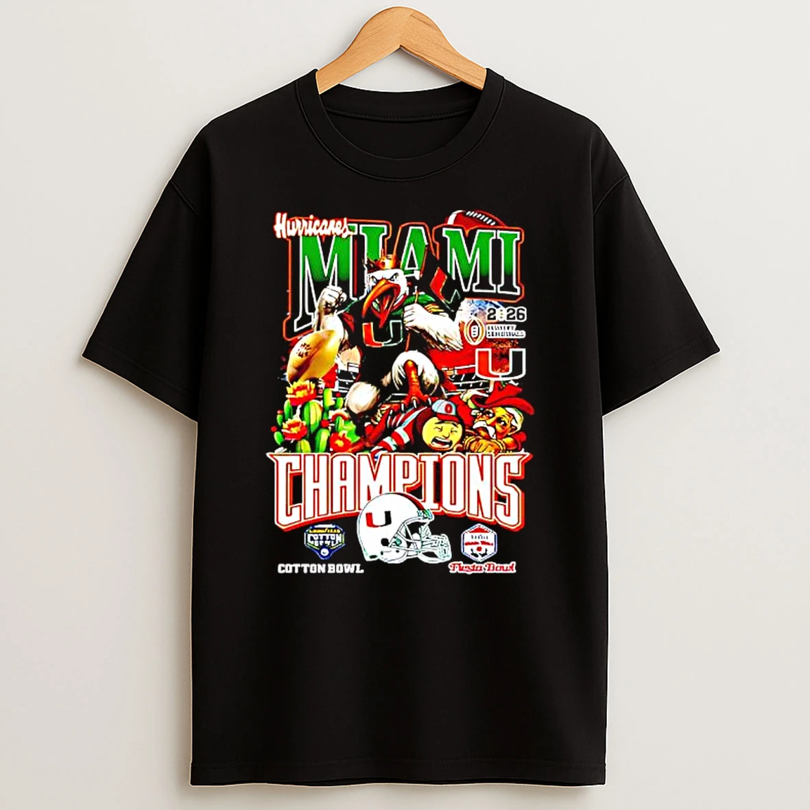 Miami Hurricanes Football Champions 2026 Graphic T Shirt