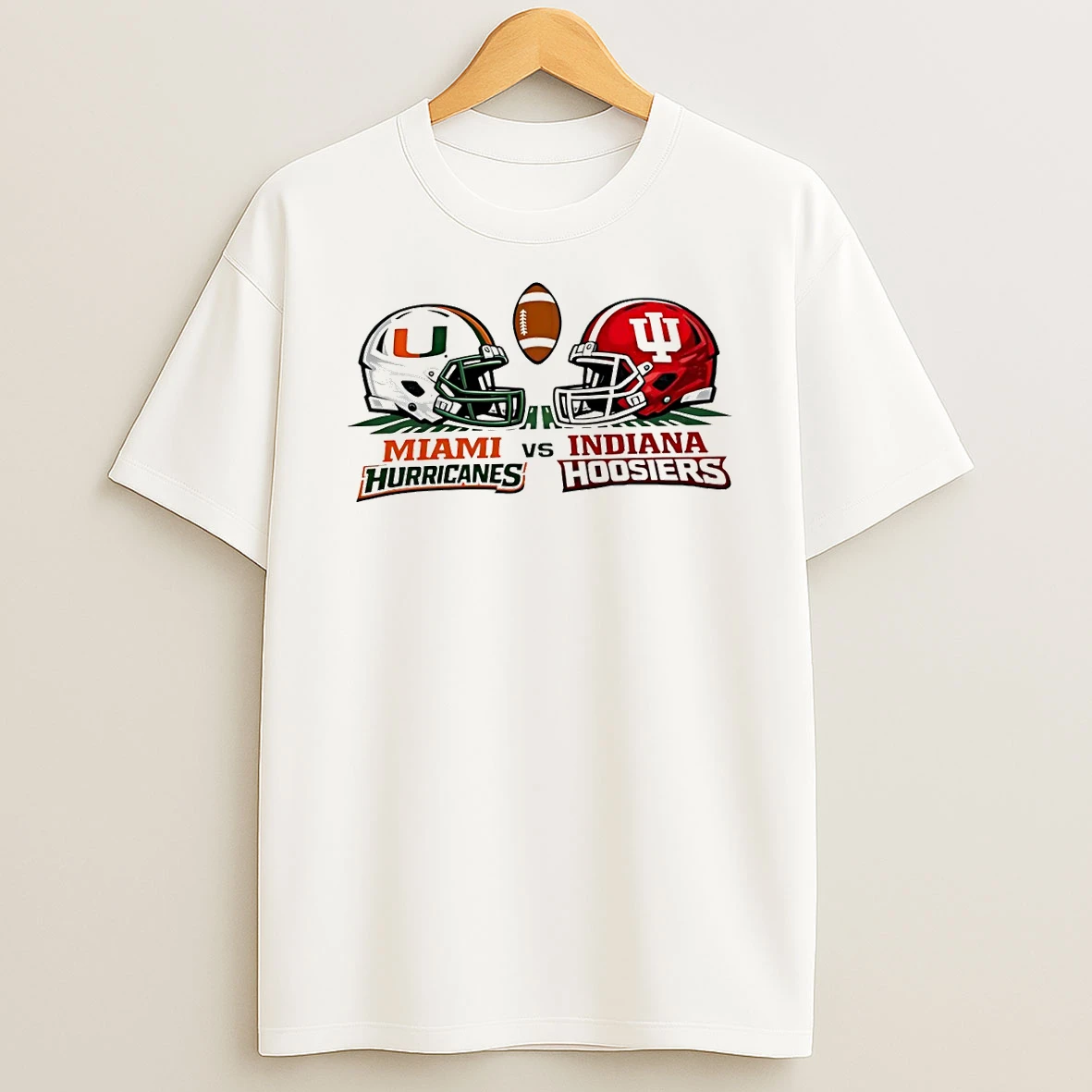 Miami Hurricanes Vs Indiana Hoosiers Championship College Football Helmets Playoff 2026 T Shirt