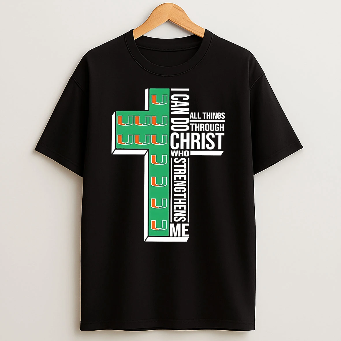 Miami Hurricanes Womens Basketball I Can All Things Do Through Christ Who Strengthens Me T Shirt