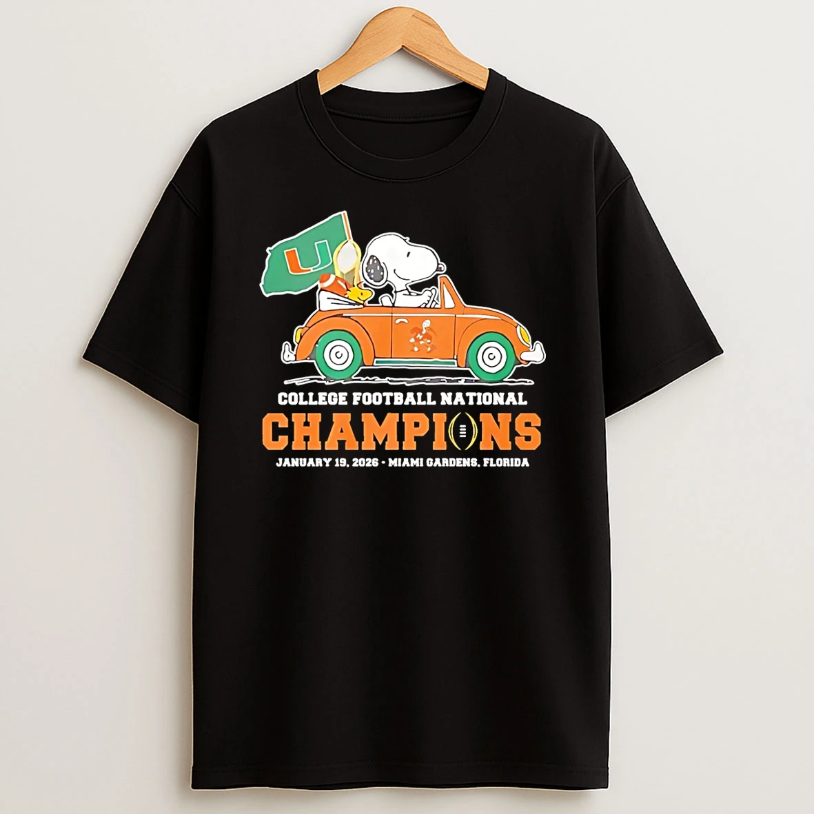 Miami Hurricanes X Snoopy College Football National Champions 2026 T Shirt