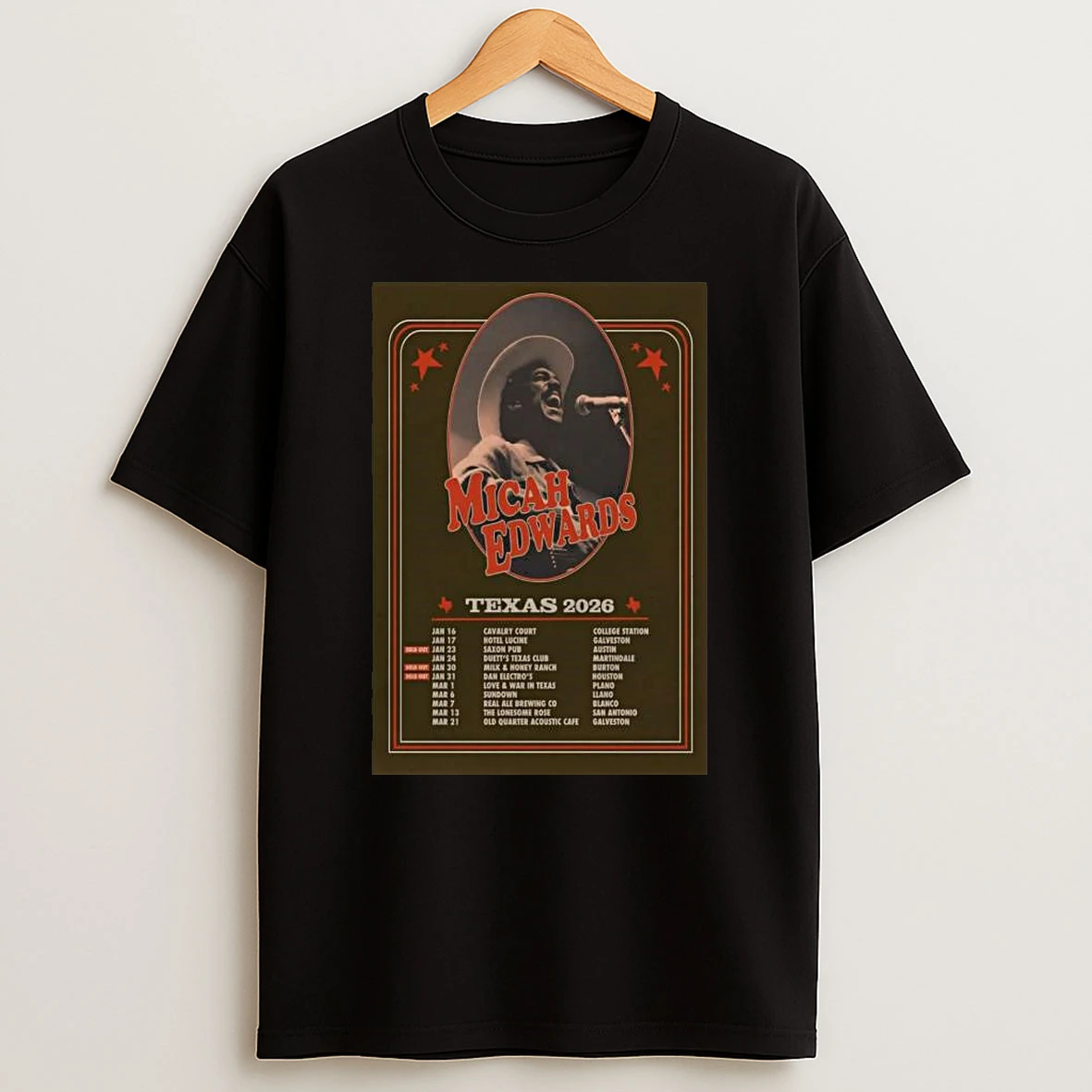 Micah Edwards Texas Tour 2026 T Shirt