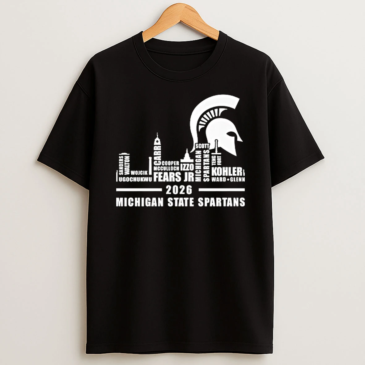Michigan State Spartans 2026 Players Name Skyline T Shirt