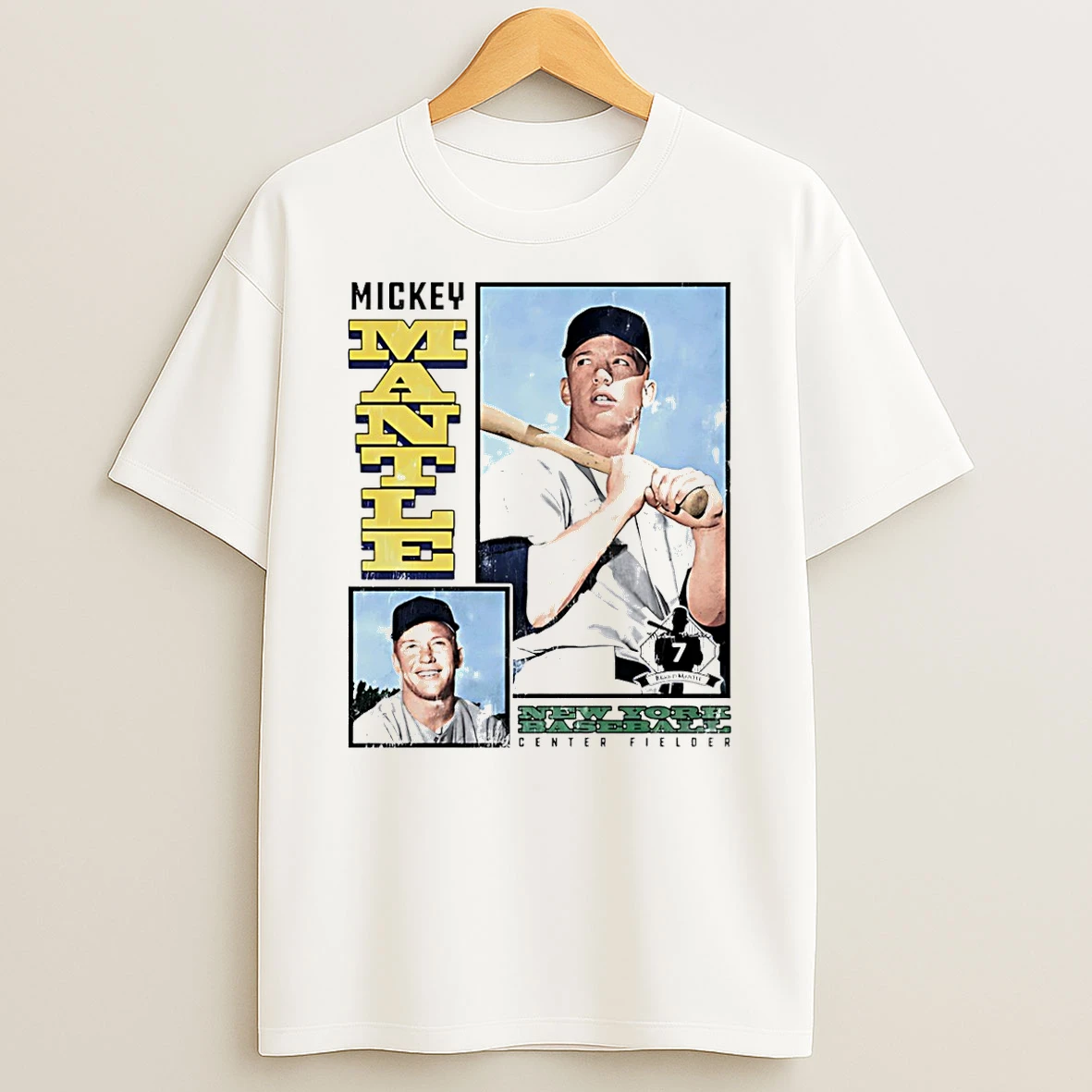 Mickey Mantle New York Yankees Vintage Card T Shirt