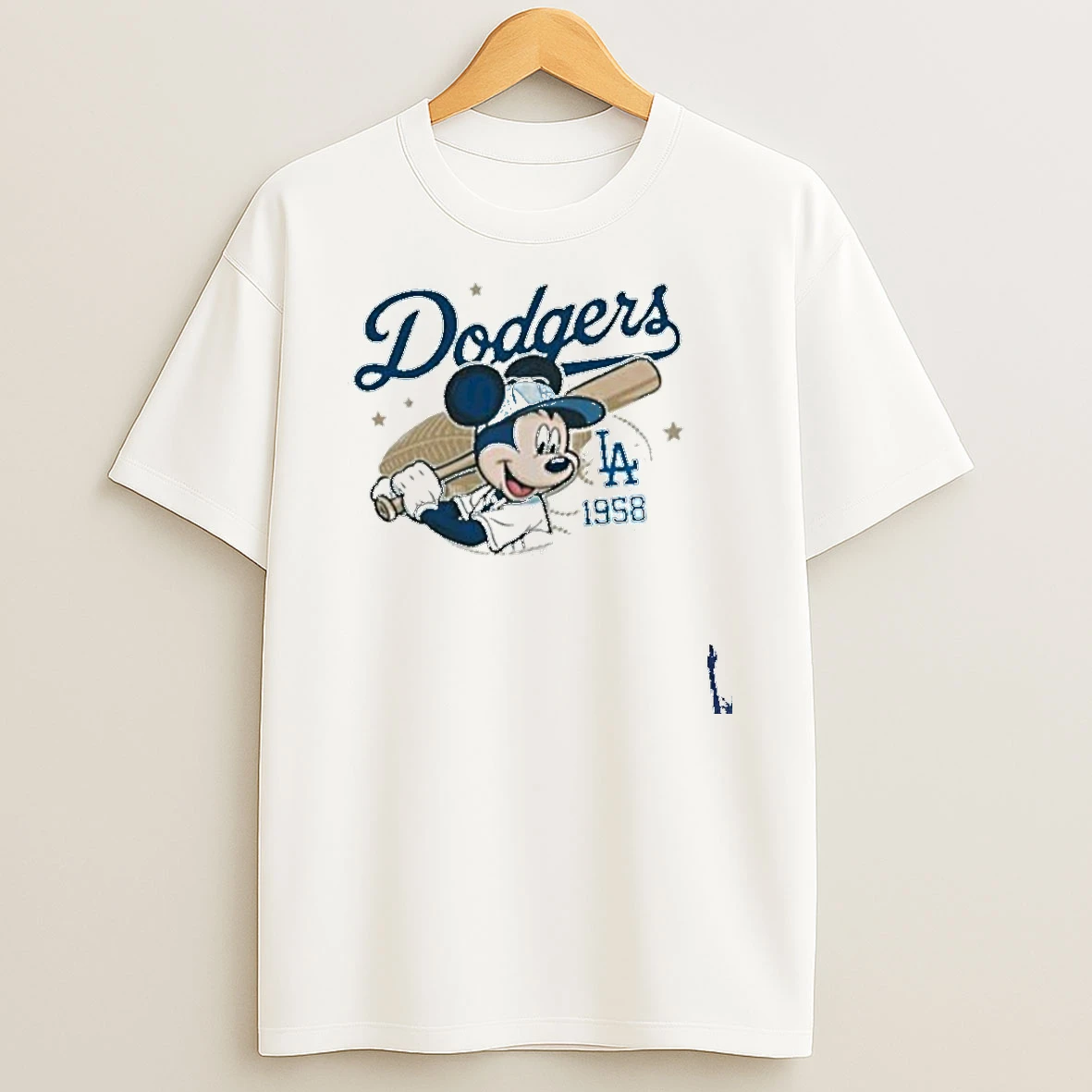 Mickey Mouse Dodgers 1958 Baseball T Shirt