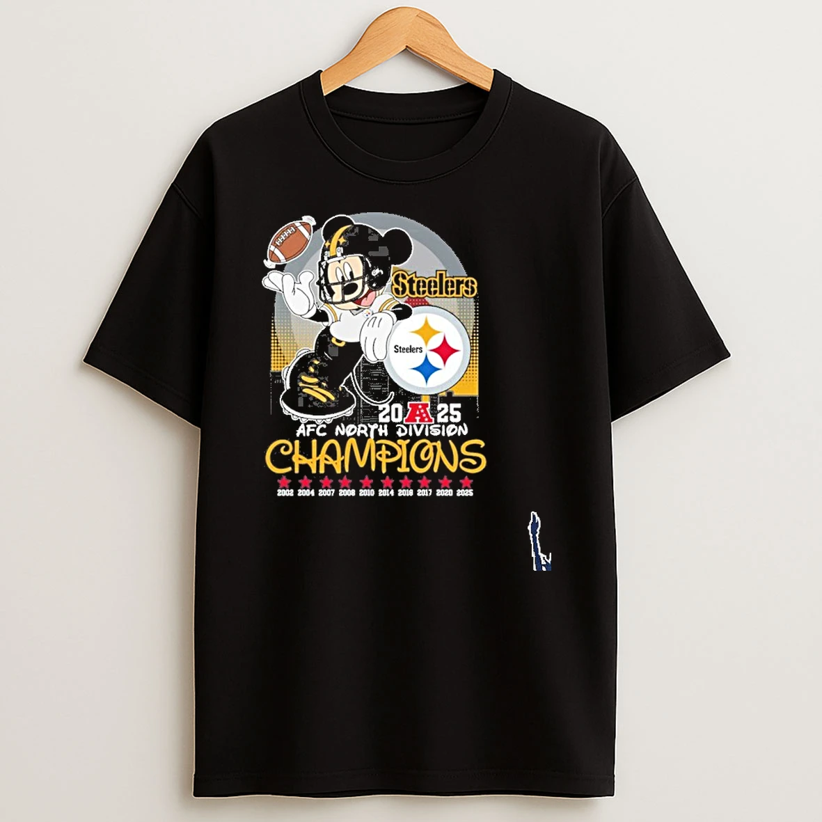 Mickey Mouse X Pittsburgh Steelers 2025 Afc North Division Champions T Shirt