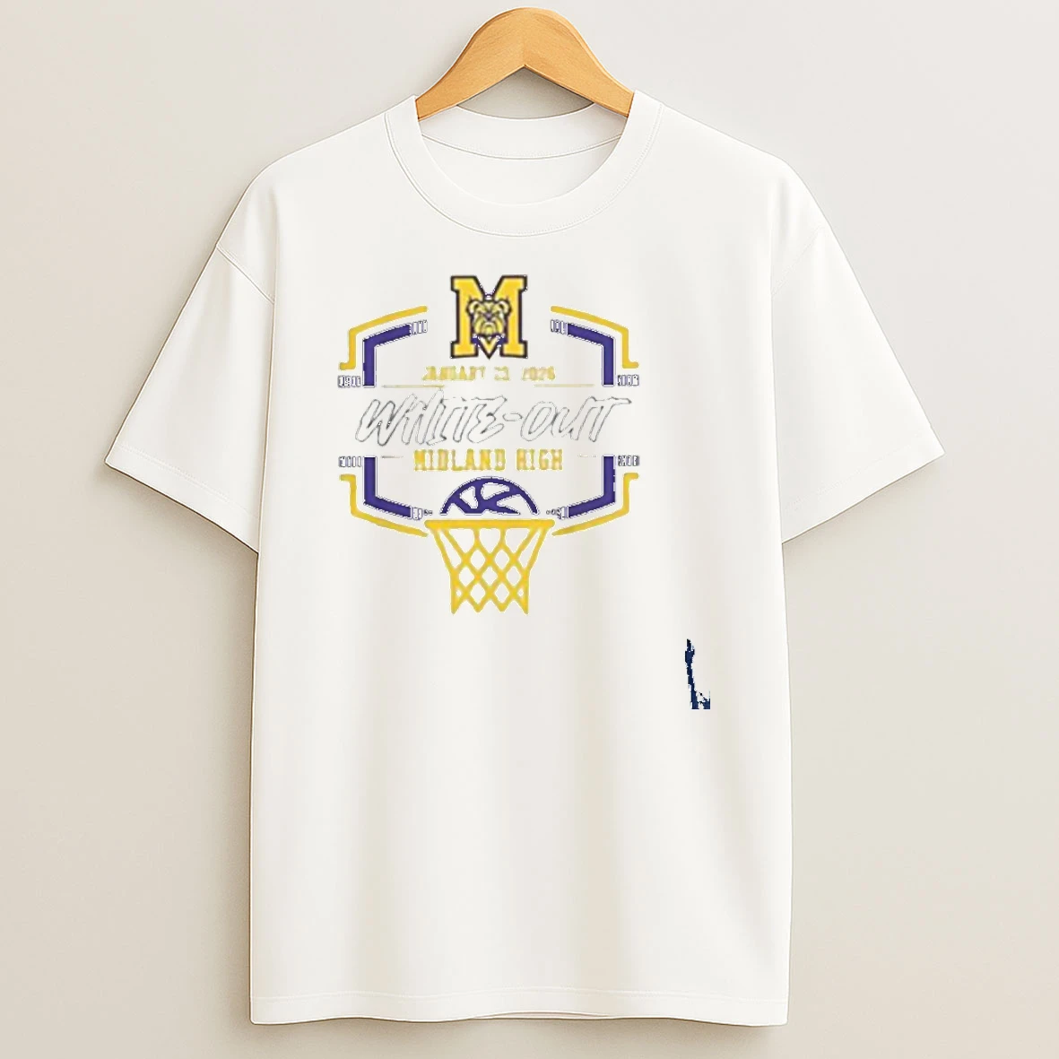 Midland Bulldog Basketball White Out Midland High 2026 T Shirt
