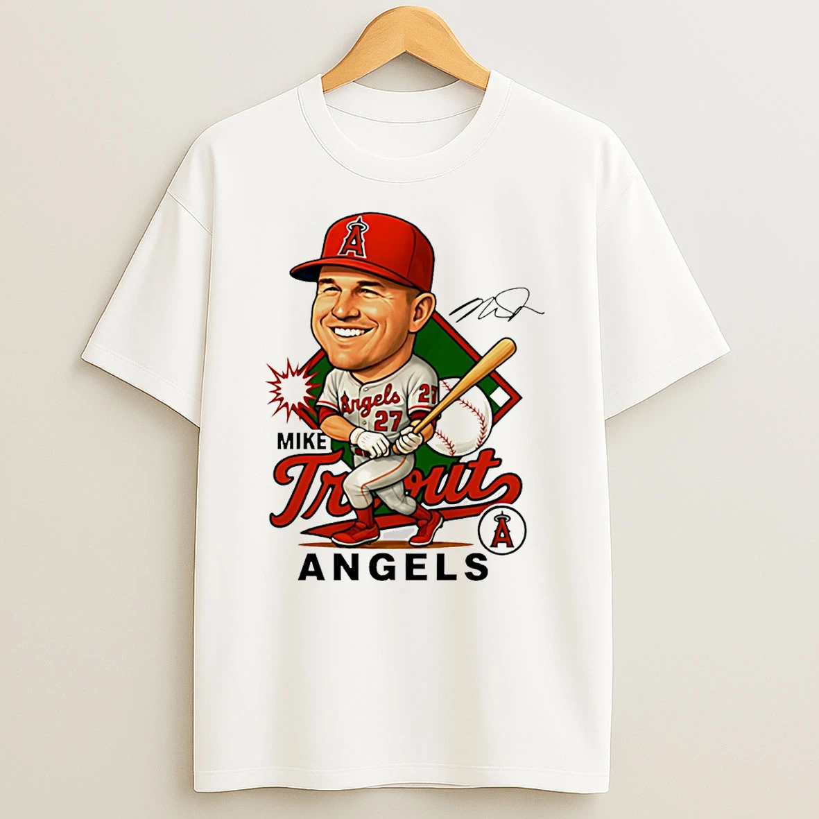 Mike Trout Los Angeles Angels Legend Caricature T Shirt