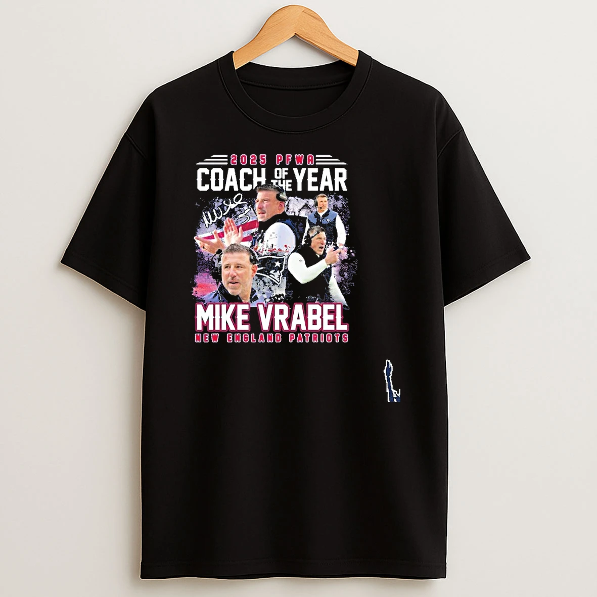 Mike Vrabel 2025 Pfwa Coach Of The Year T Shirt