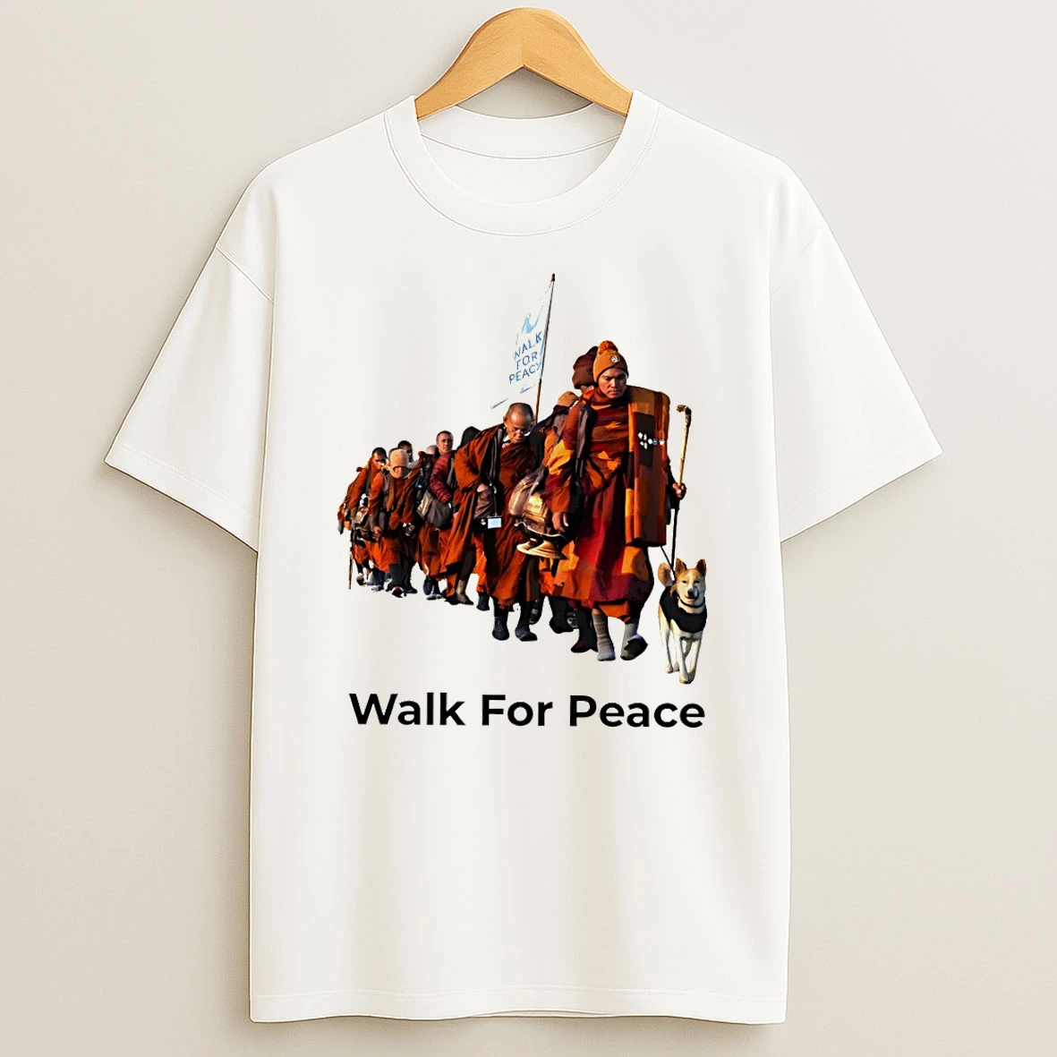 Mindfulness Walk For Peace Monk Art T Shirt