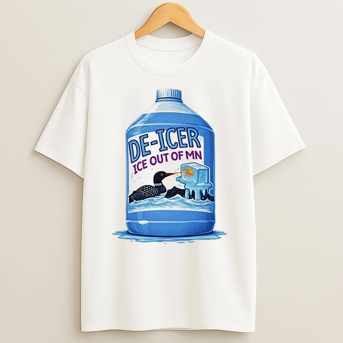 Minnesota Anti Ice Protest De Icer Loon Graphic T Shirt