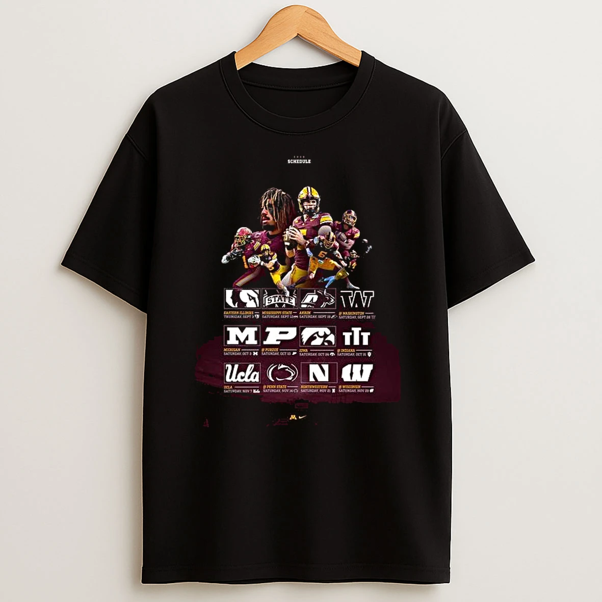 Minnesota Golden Gophers Football Ncaa 2026 Regular Season Schedule T Shirt