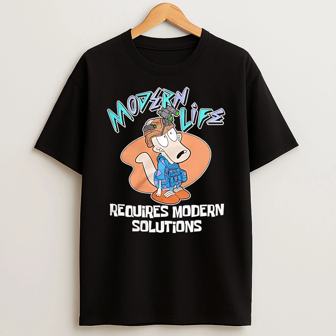 Modern Life Requires Modern Solutions Cartoon T Shirt