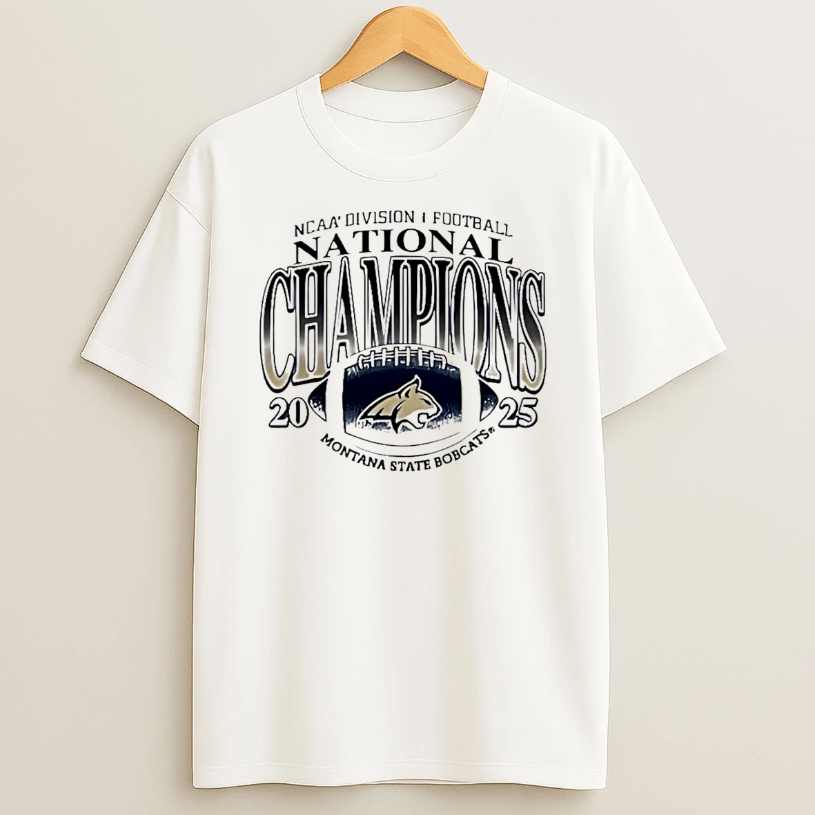 Monrana State Bobcats 2025 Ncaa Division I Football Champions Logo T Shirt