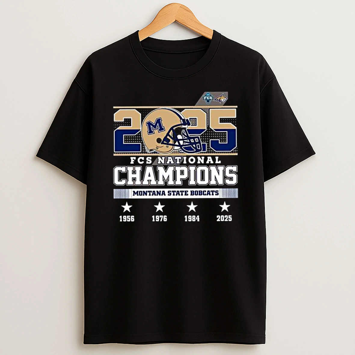 Montana State Bobcats 2025 Helmet Fcs National Champions 1956 2025 Logo T Shirt
