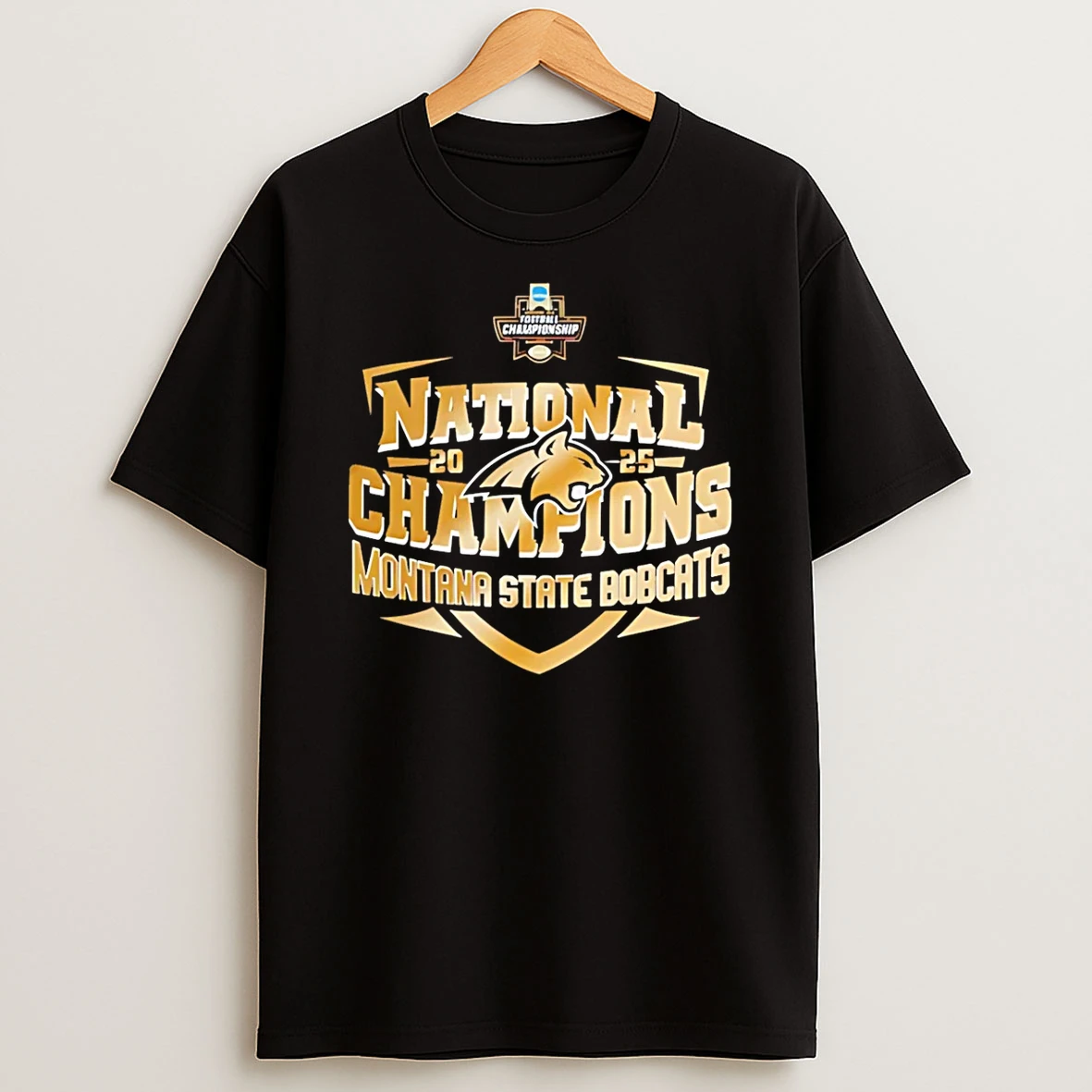 Montana State Bobcats 2025 Ncaa Fcs Football National Champions Logo T Shirt