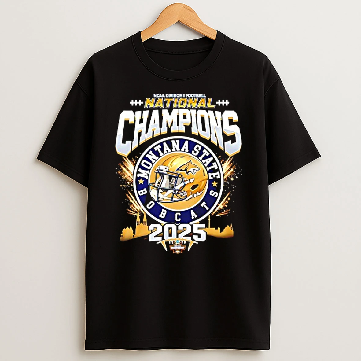Montana State Bobcats 2025 Ncca Division Football National Champions Helmet Logo T Shirt
