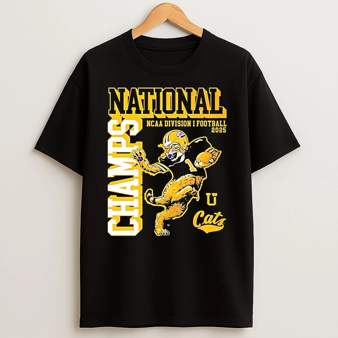 Montana State Bobcats Msu 25 Ncaa Fcs Football National Champions Mascot T Shirt