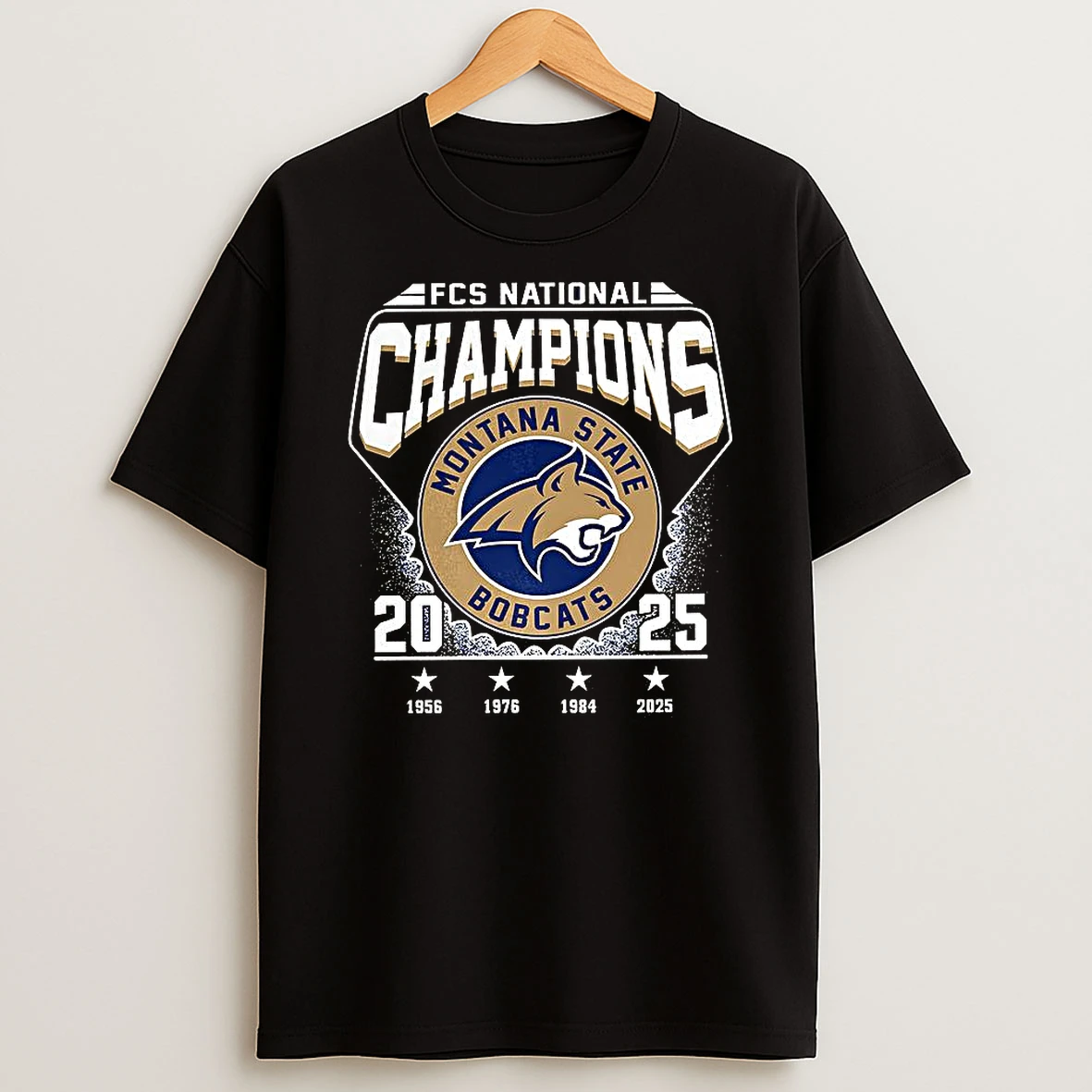 Montana State Bobcats Ncaa Fcs Football National Champions 2025 Logo T Shirt