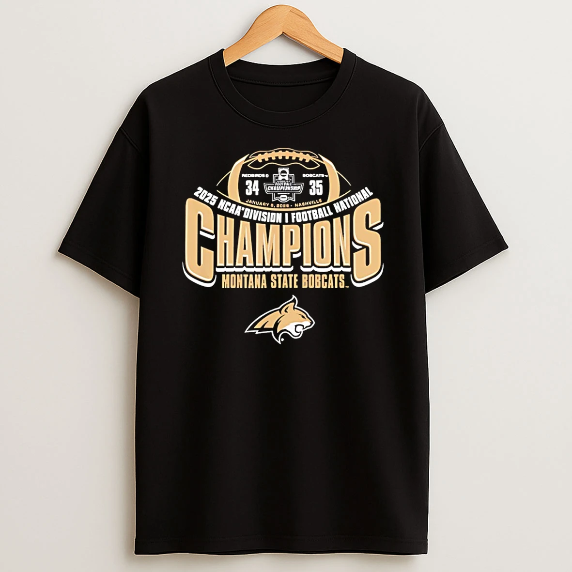 Montana State Bobcats National Champs 2025 Football Score Logo T Shirt