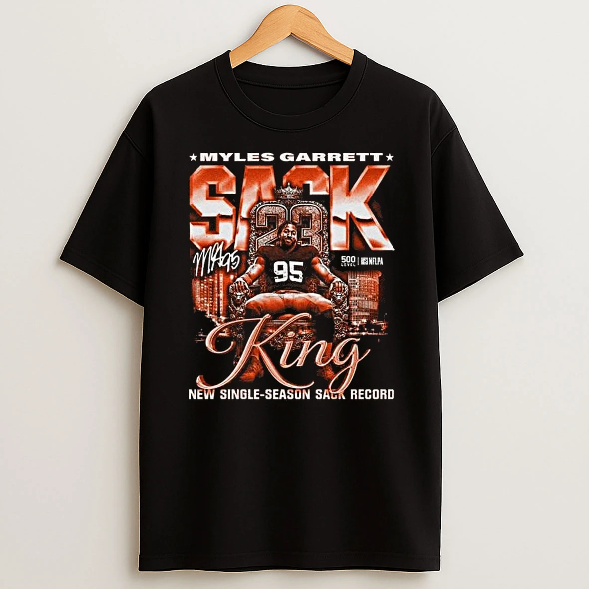 Myles Garrett Cleveland Sack King New Single Season Sack Record T Shirt